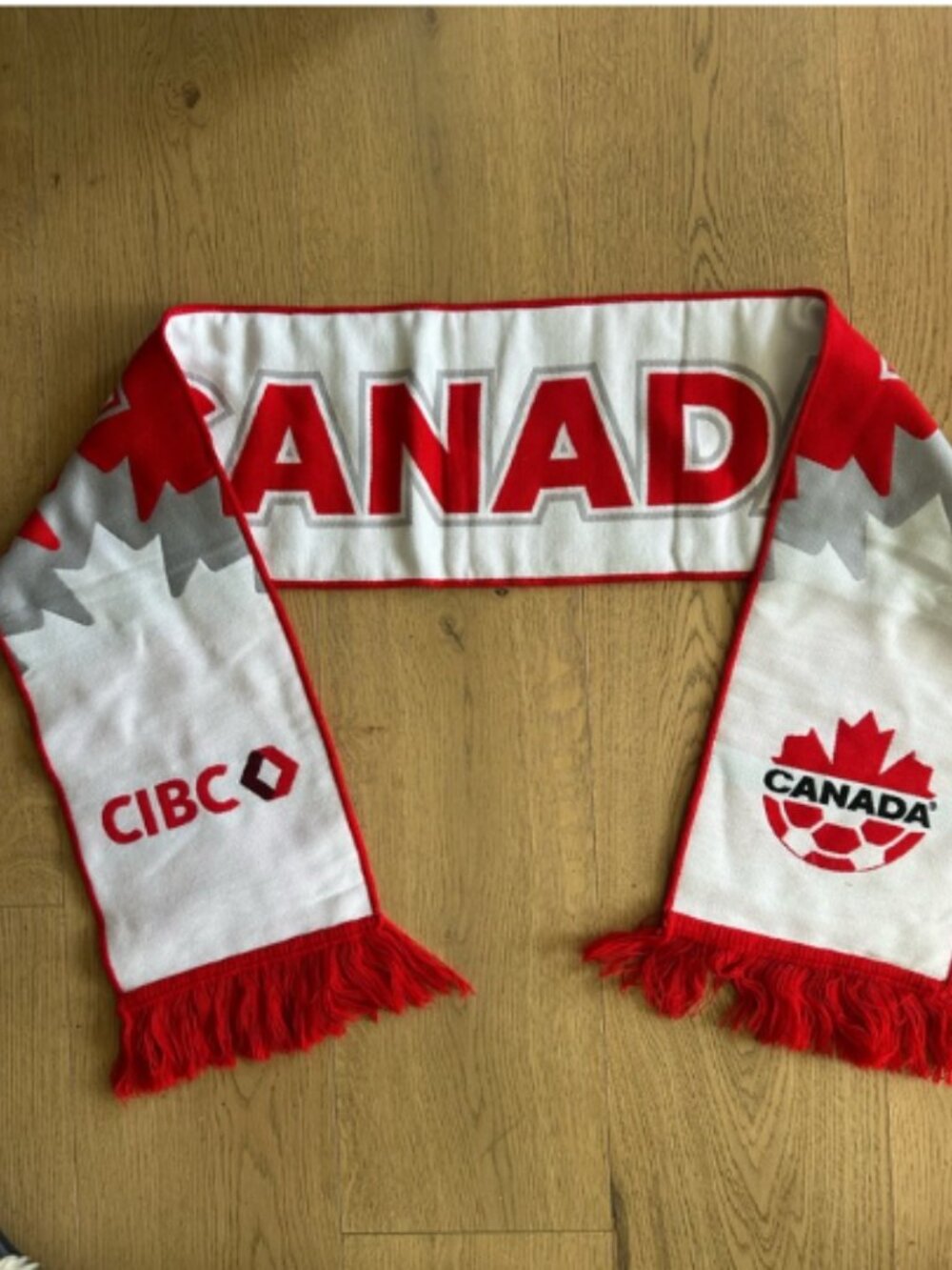 CANADA " WE CAN" CIBC LOGO SPORTS SCARF OFFICIAL MERCH SOCCER ⚽️WORLD CUP⚽️